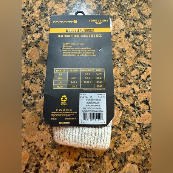 Carhartt Women's Heavyweight Wool Blend Boot Socks SB4680 - Picture 3 of 3